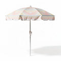 Patio umbrella 9ft aluminum frame with colorful geometric pattern canopy