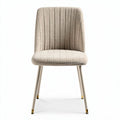 Dining chair with fabric upholstery and metal legs in light beige 45 x 50 x 90cm