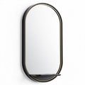 Oval wall mirror with black and gold frame dimensions 30 x 15 x 2cm