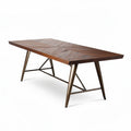 Wooden dining table with metal legs and a rustic finish 200 x 100 x 75cm