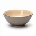 Ceramic serving bowl 25 x 25 x 10cm beige with ribbed design